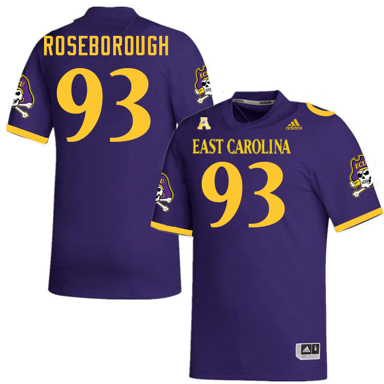 #93 Rion Roseborough East Carolina Pirates College Football Jersey Stitched-Purple
